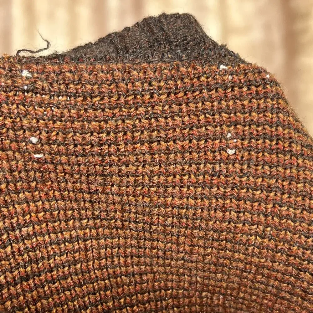 Vintage 90s Argyle Sweater Diamond Knit Brown Academia Cabincore Lodge Preppy
